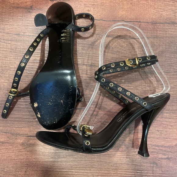 LAST CHANCE VIA SPIGA Black High Heel Ankle Strap Sandals - Picture 1 of 1